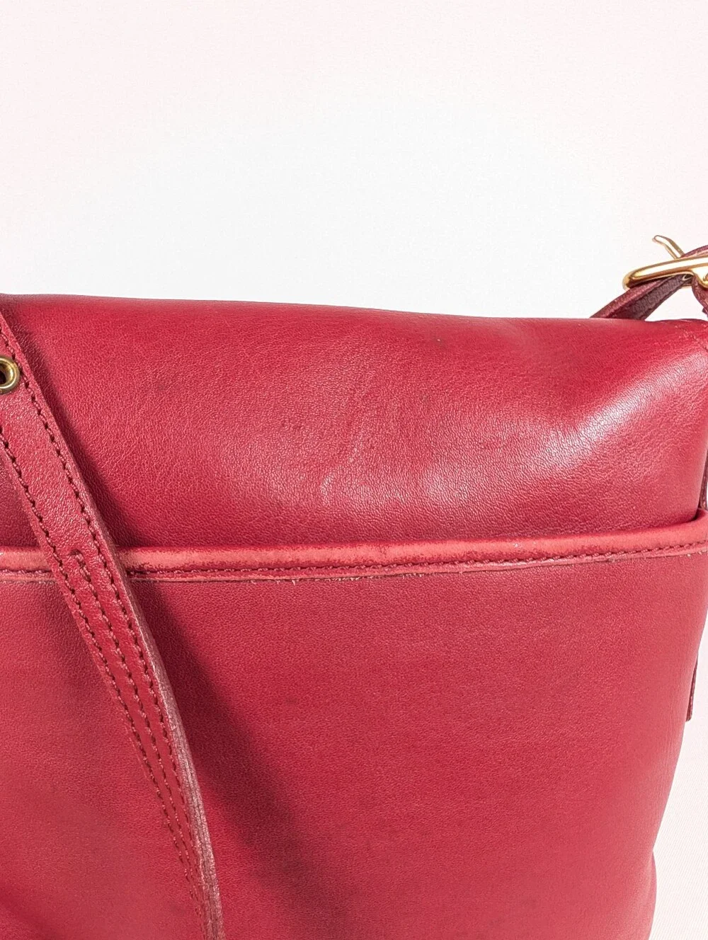 Coach Legacy 9821 Vintage Red Flap Smooth Leather Small Crossbody Bag Womens